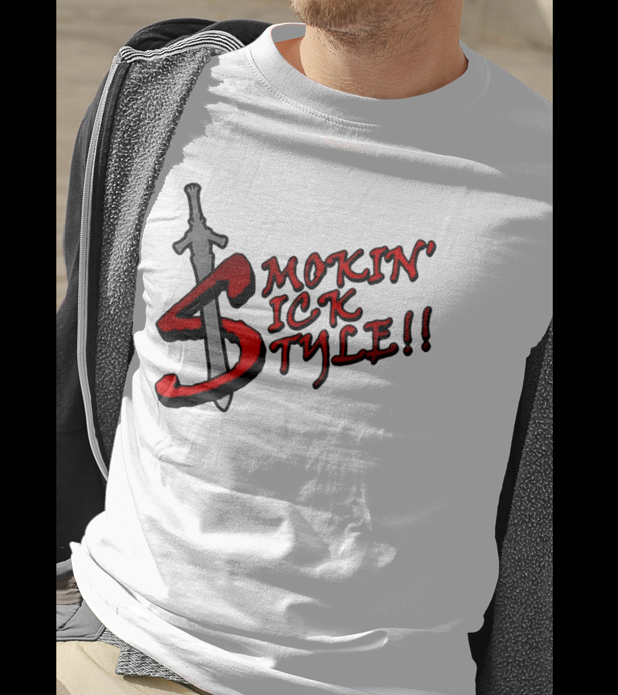 Smokin Sick Style Sword Motif T-Shirt