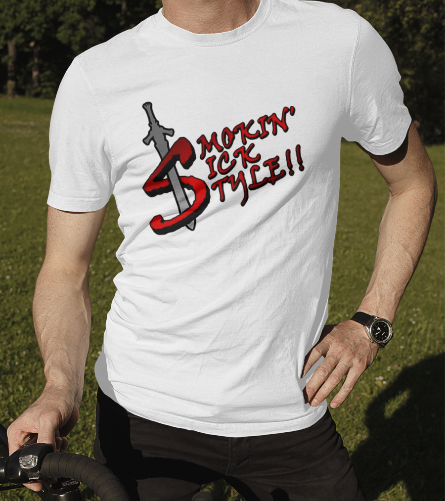 Smokin Sick Style Sword Motif T-Shirt