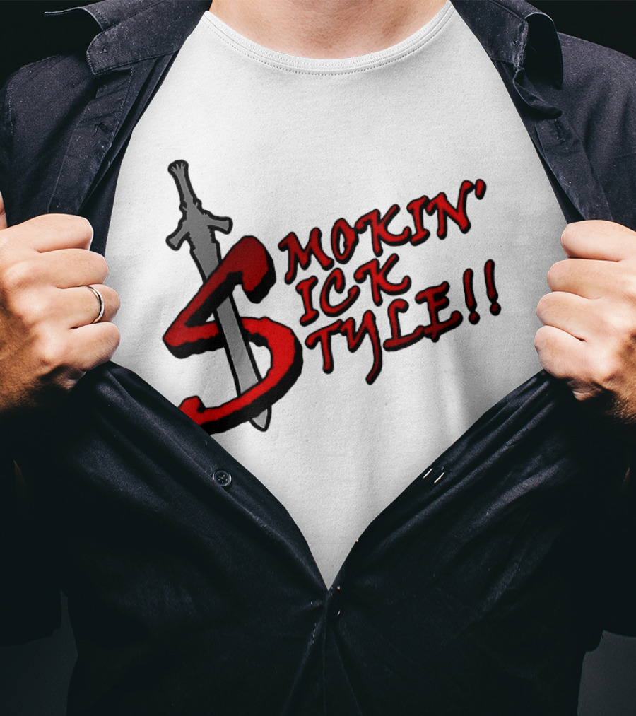 Smokin Sick Style Sword Motif T-Shirt