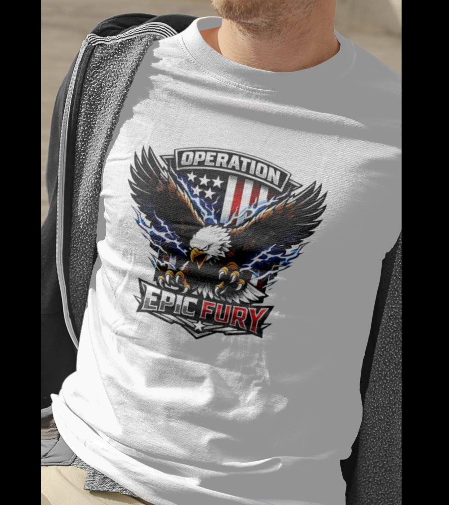 Operation Epic Fury Eagle American Flag Power T-Shirt