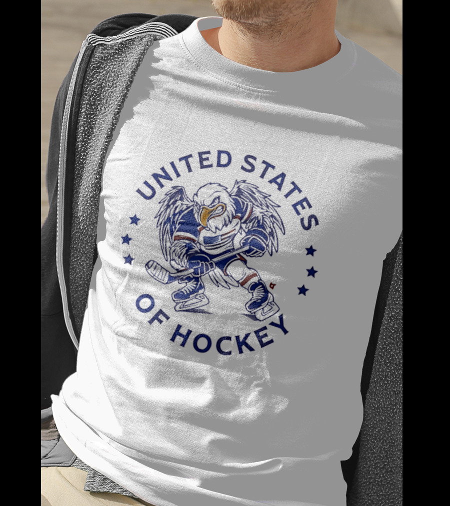 United States Of Hockey Eagle Player Stars T-Shirt