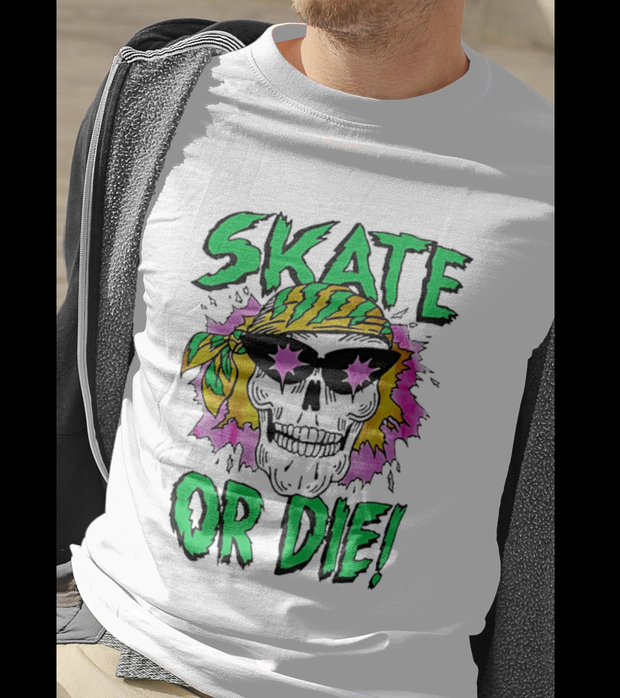 Stranger Things Season 4 Skate Or Die Skull Bandana Sunglasses T-Shirt