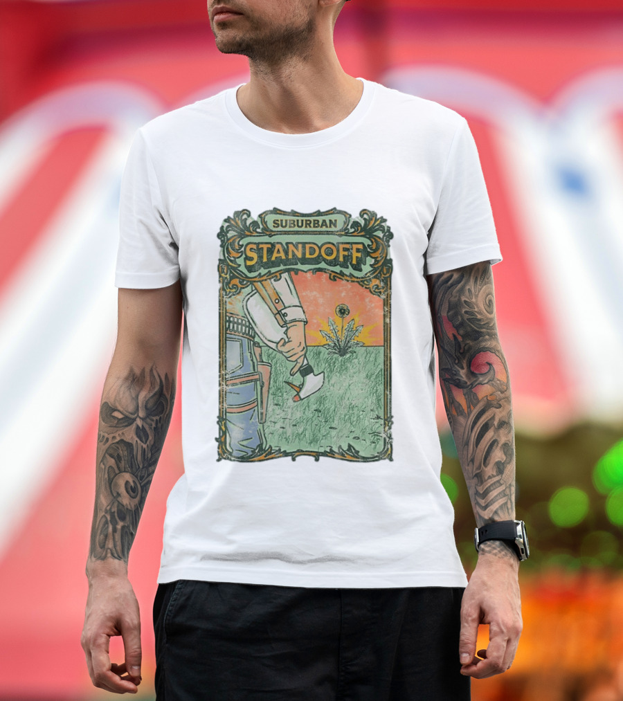 Suburban Standoff Wild West Duel Scene T-Shirt