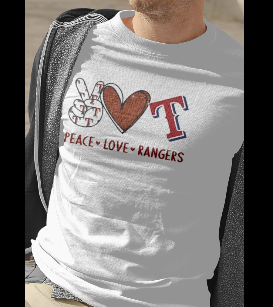 Peace Love Rangers Hand Sign Heart Shape T T-Shirt