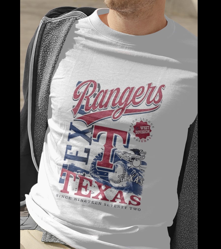 Texas Rangers EST 1972 Vintage Logo And Text Baseball Team T-Shirt