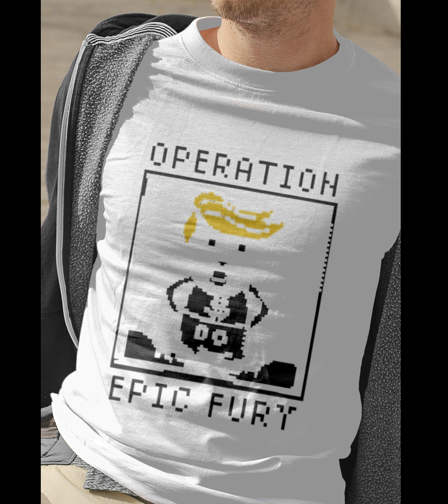 Operation Epic Fury Trump Cartoon Blocky Style Yellow Hair T-Shirt