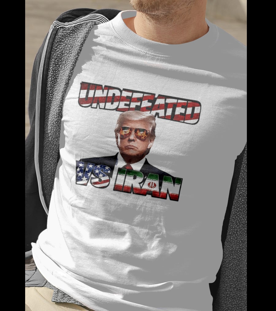 UNDEFEATED Donald Trump Sunglasses Vs Iran Flag Iconic Matchup T-Shirt