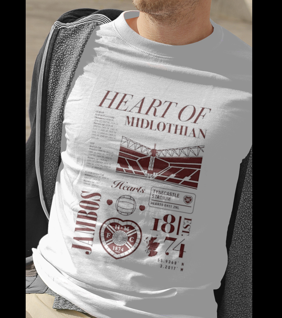 Heart Of Midlothian Jambos Est 1874 Scottish Football Club T-Shirt