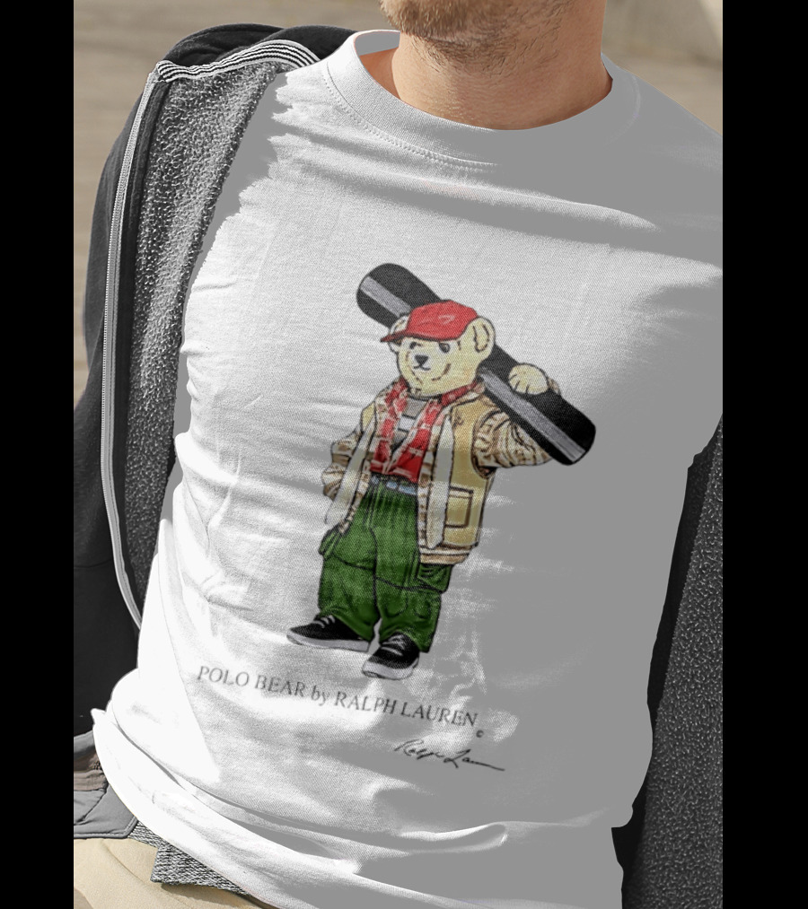 Polo Bear Ralph Lauren Vintage Outdoors Style Skier Fashion T-Shirt