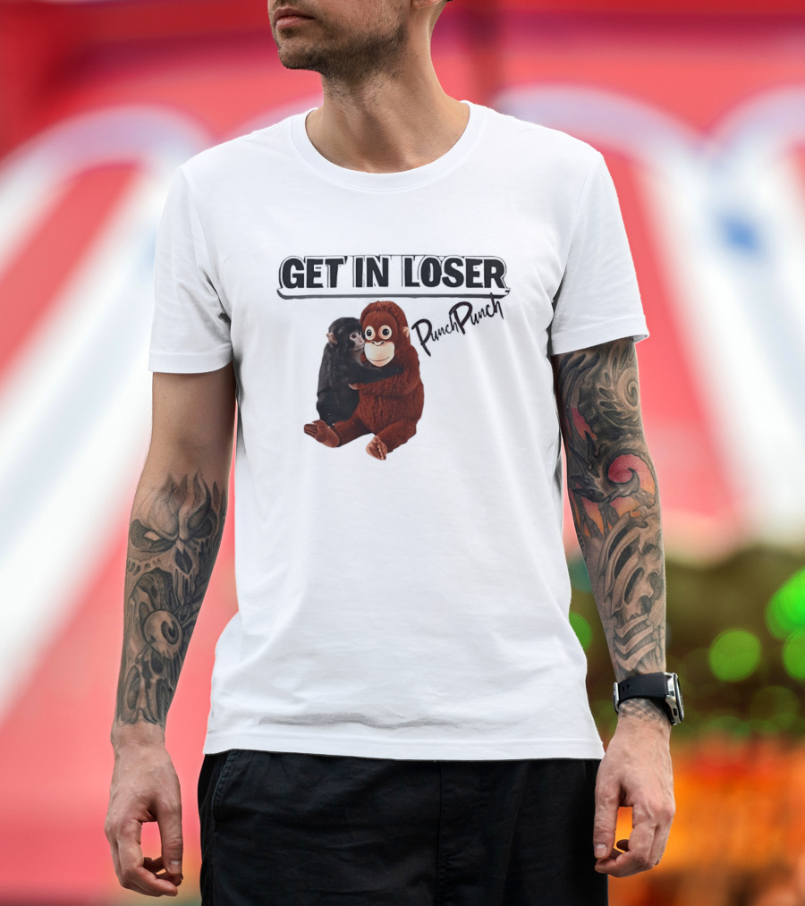 Punch Monkey Get In Loser Funny PopPiPi T-Shirt