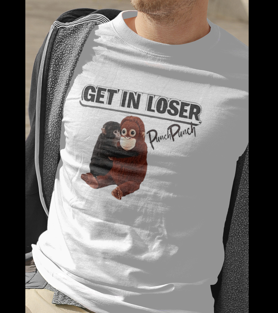 Punch Monkey Get In Loser Funny PopPiPi T-Shirt