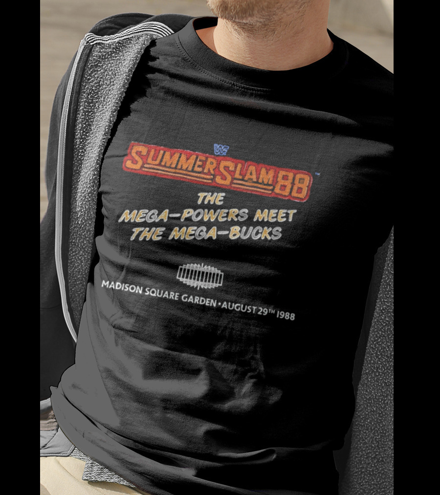 WWF SummerSlam 88 The Mega Powers Meet The Mega Bucks Madison Square Garden August 29 1988 T-Shirt