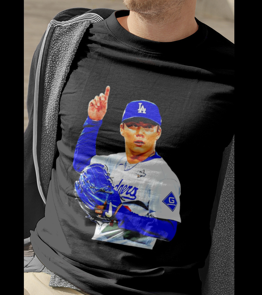 Yoshinobu Yamamoto '26 Los Angeles Dodgers Player Blue Glove T-Shirt