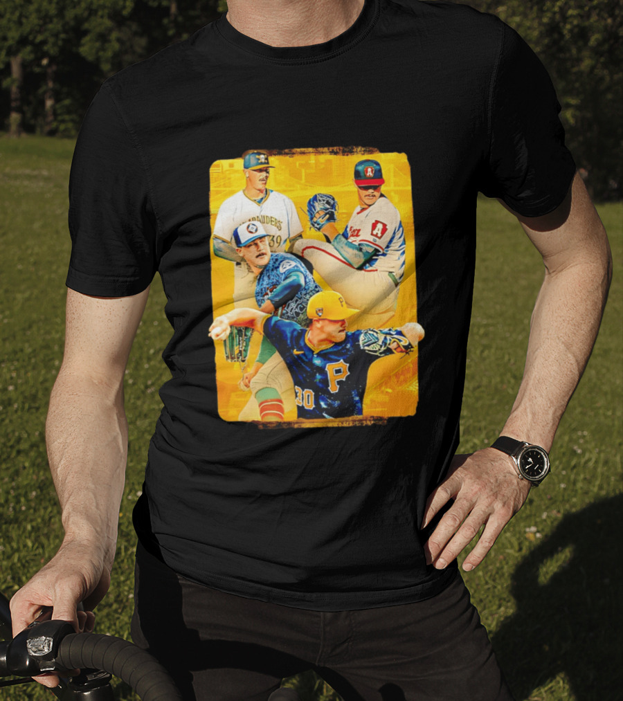 Paul Skenes Pitching Collage Pittsburgh Pirates 2026 T-Shirt