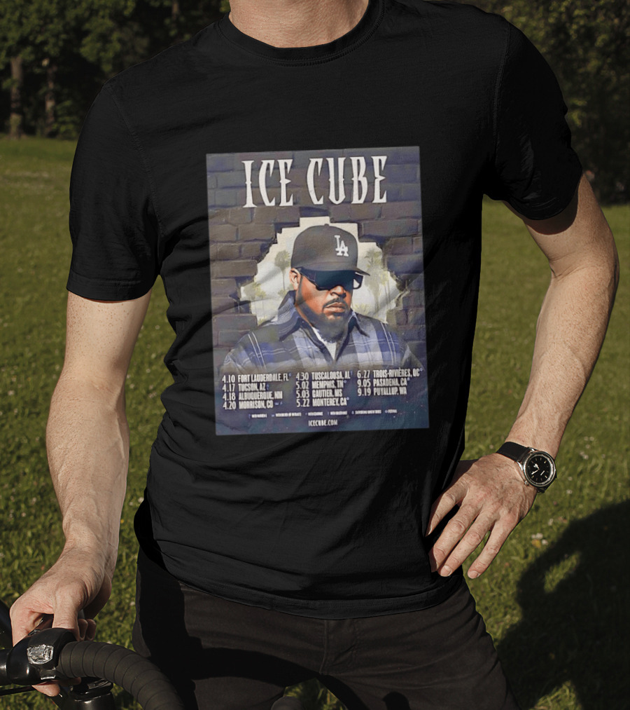 Ice Cube 4 Decades Of Attitude Tour 2026 North America Tour Dates And Locations T-Shirt