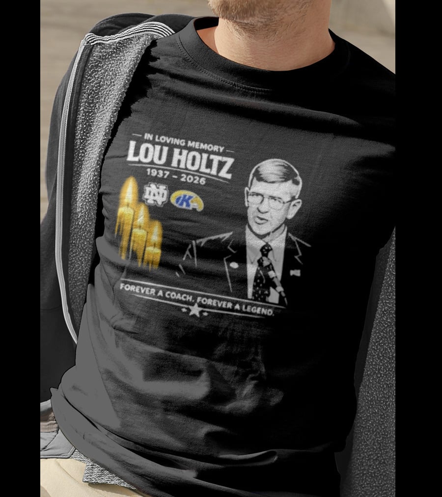In Loving Memory Lou Holtz 1937 2026 Forever A Coach Forever A Legend Candles Kent State T-Shirt