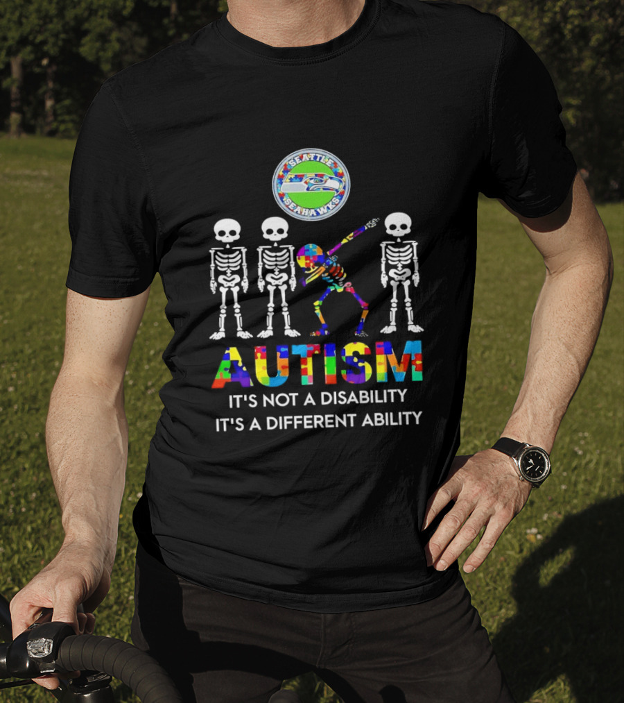 Seattle Seahawks Autism It's Not A Disability It's A Different Ability T-Shirt