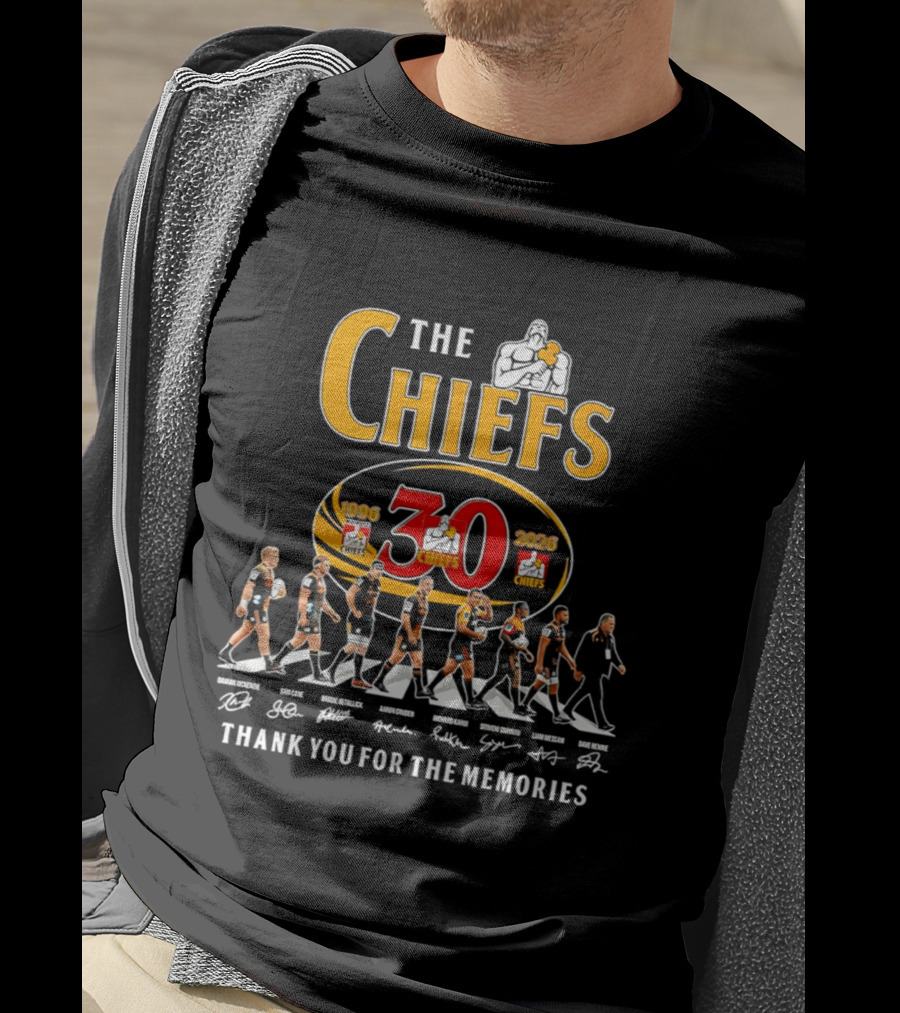 The Chiefs 30th Anniversary 1996 2026 Thank You For The Memories Signatures T-Shirt