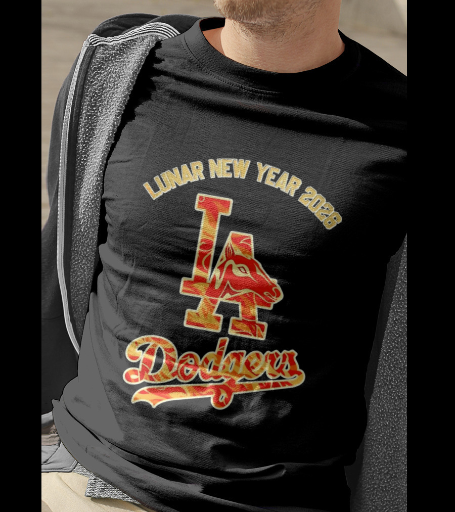 Lunar New Year 2026 LA Dodgers Horse Symbol Celebration T-Shirt