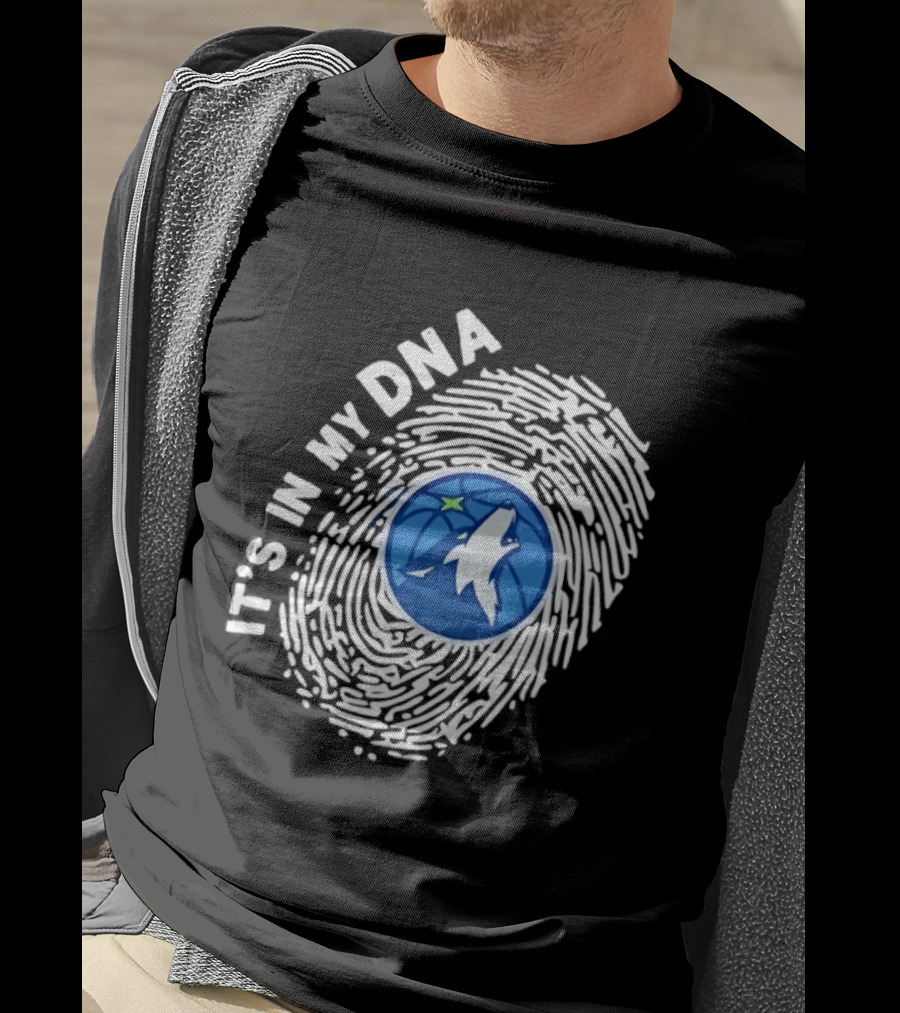 Minnesota Timberwolves It's In My DNA Fingerprint Wolf Basketball T-Shirt