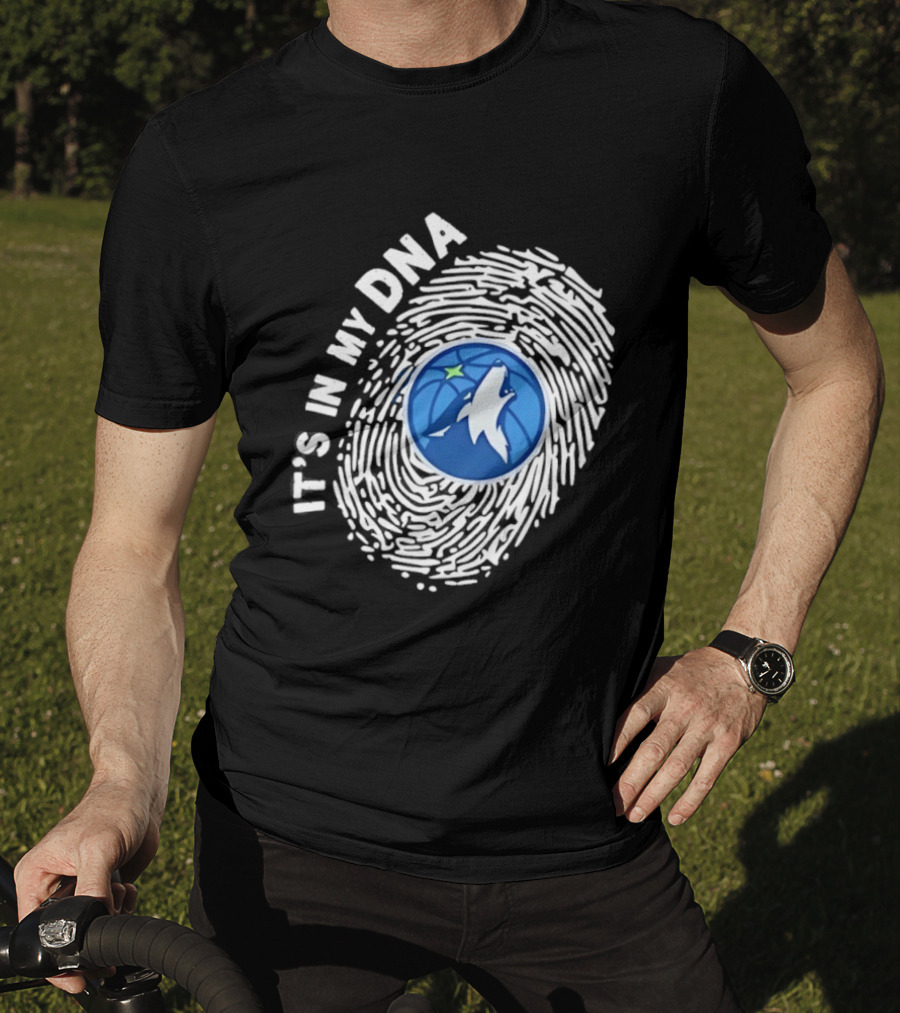 Minnesota Timberwolves It's In My DNA Fingerprint Wolf Basketball T-Shirt