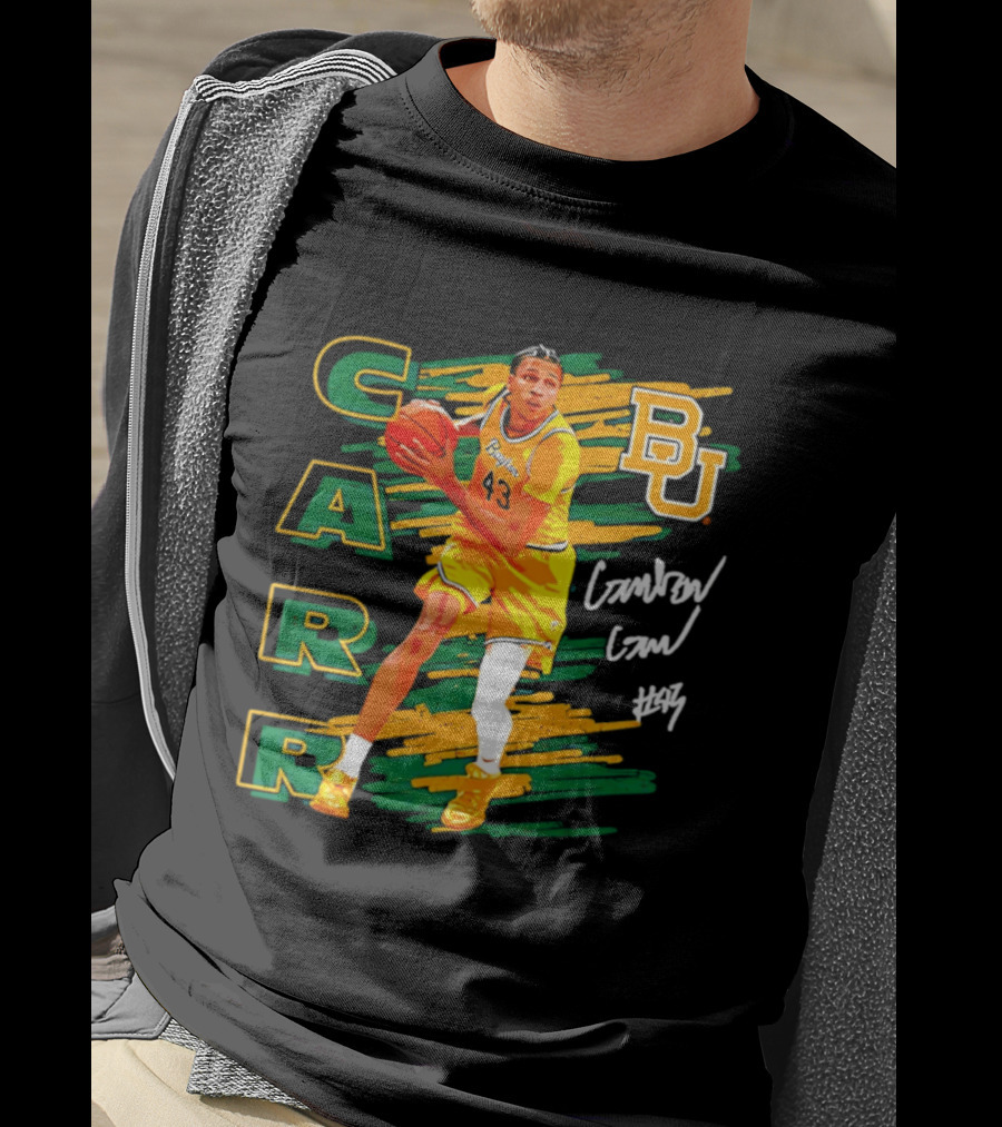CARR Baylor Basketball Player BU Number 4 Collage T-Shirt