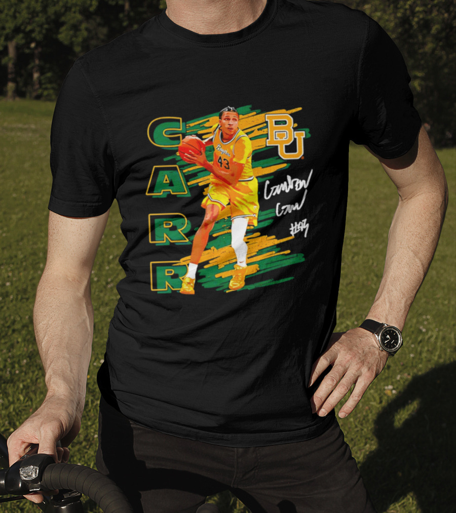CARR Baylor Basketball Player BU Number 4 Collage T-Shirt