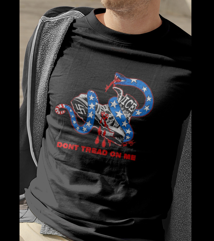 Don't Tread On Me Ice Snake Swastika Shoe T-Shirt