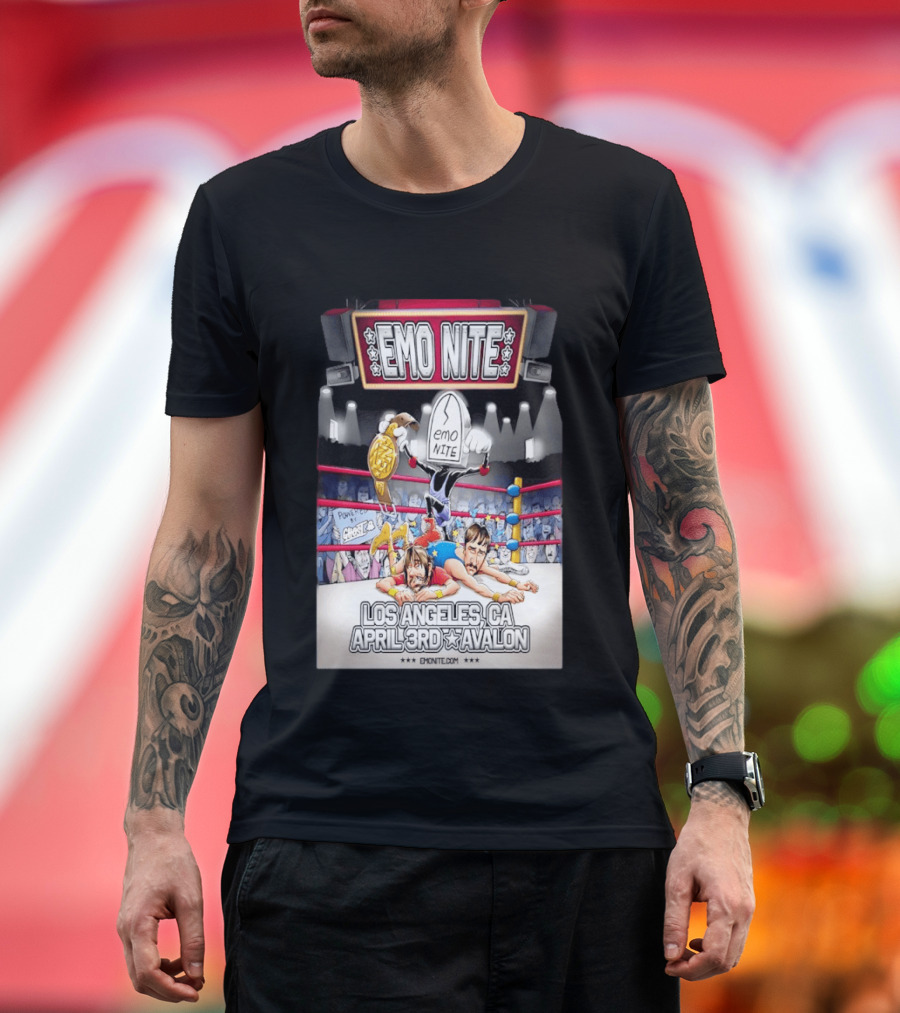 Emo Nite Los Angeles CA April 3rd Avalon Ghost Wrestling Show T-Shirt