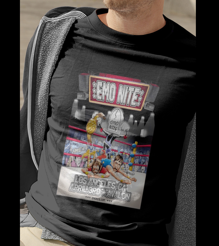 Emo Nite Los Angeles CA April 3rd Avalon Ghost Wrestling Show T-Shirt