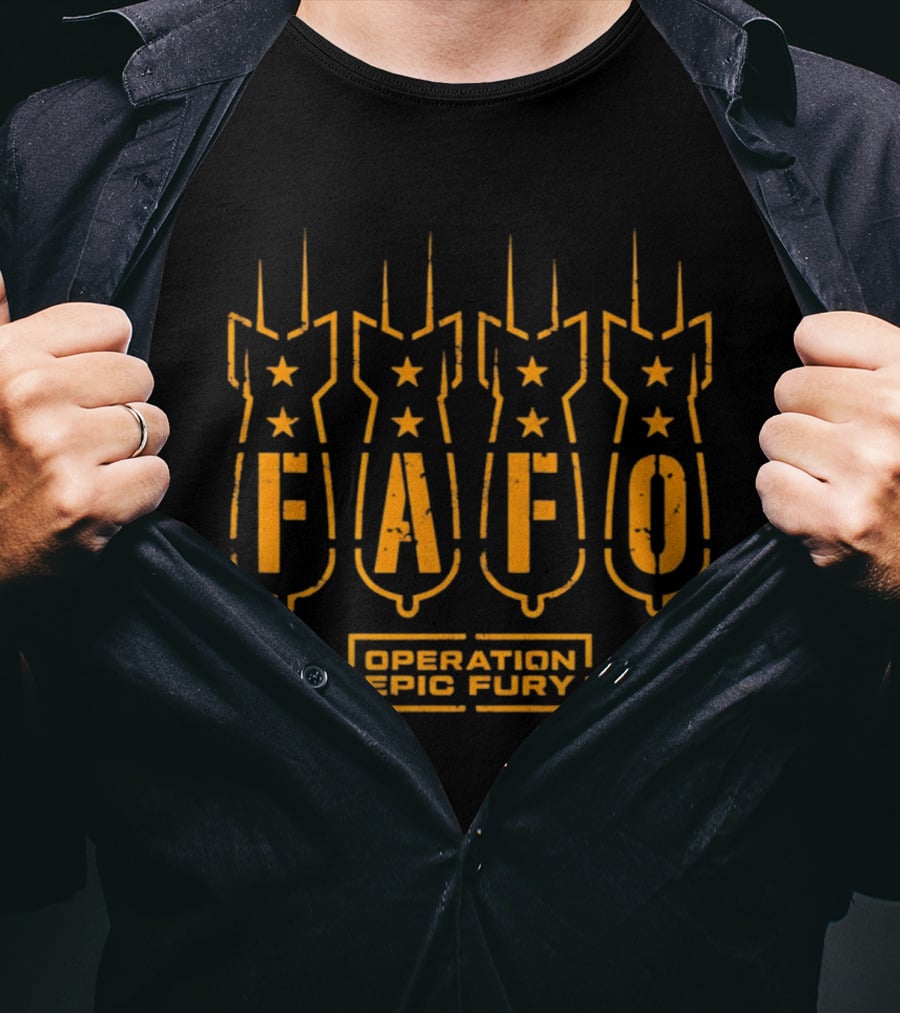 FAFO Operation Epic Fury Bomber Stars T-Shirt