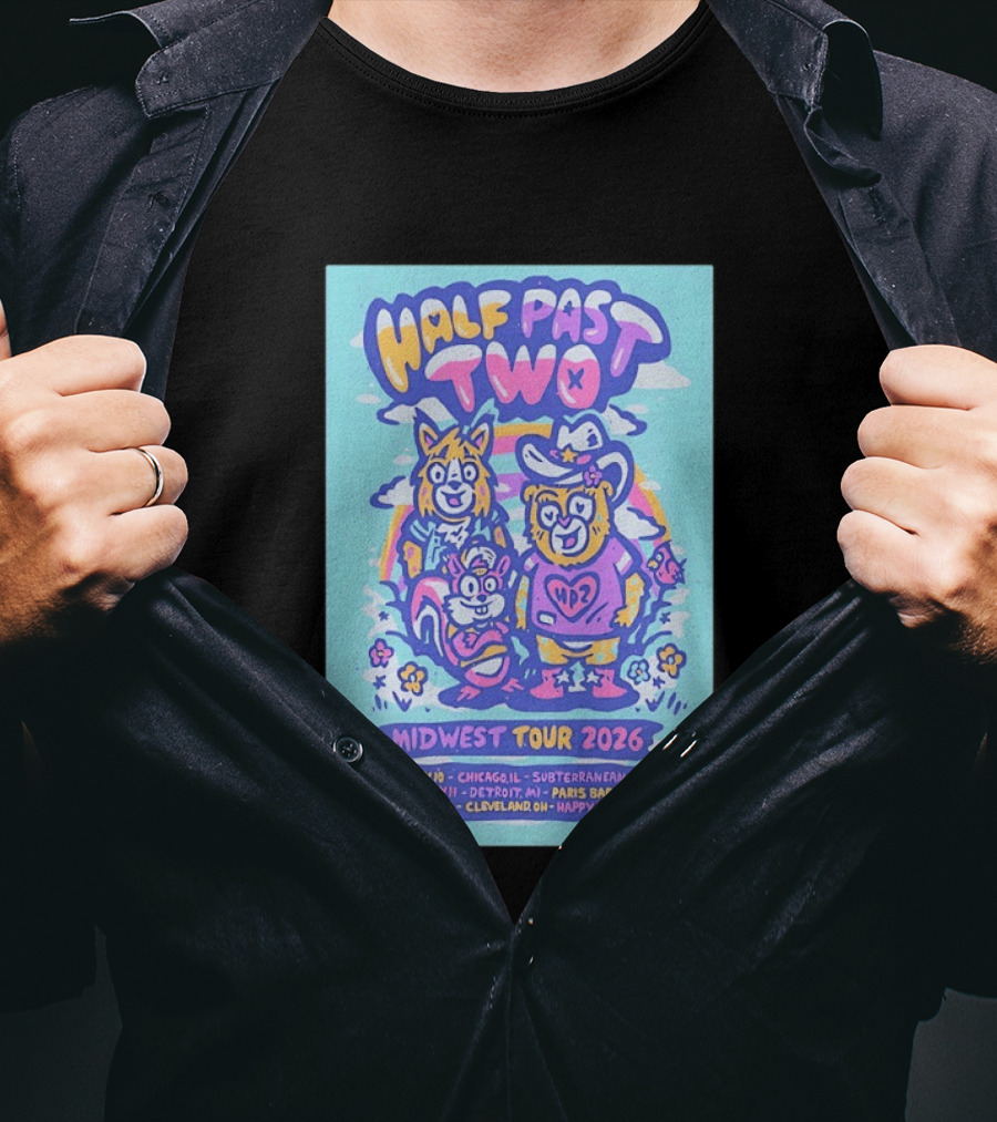 Half Past Two Midwest Tour 2026 Chicago Detroit Cleveland Dates T-Shirt