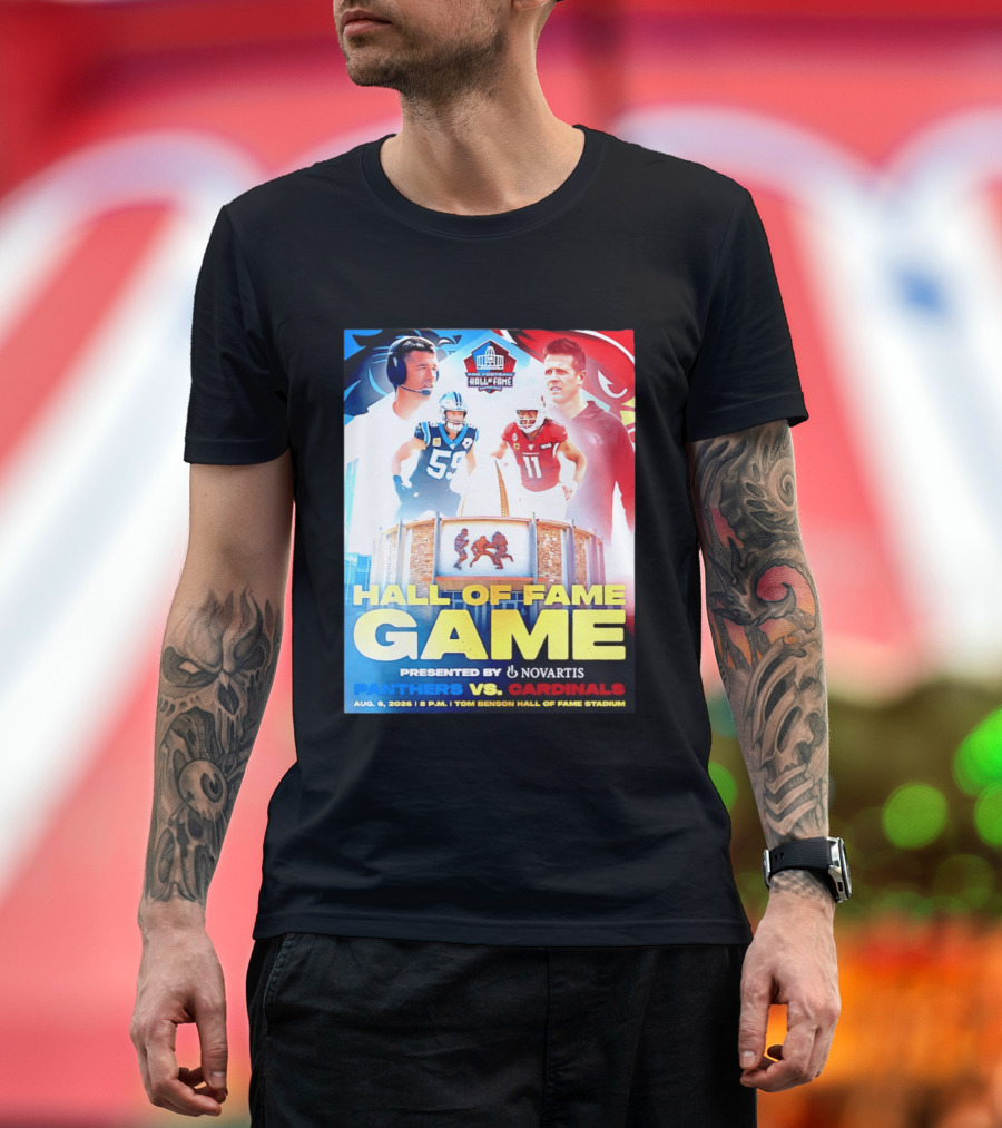 Hall Of Fame Game August 6 2026 Panthers Vs Cardinals Tom Benson Hall Of Fame Stadium T-Shirt