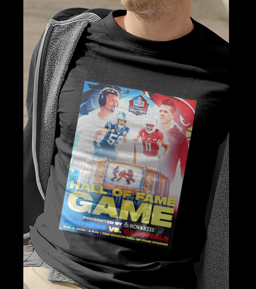 Hall Of Fame Game August 6 2026 Panthers Vs Cardinals Tom Benson Hall Of Fame Stadium T-Shirt