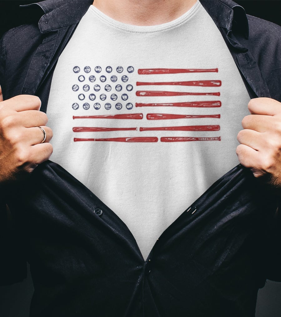 USA Baseball Flag Stars And Stripes T-Shirt