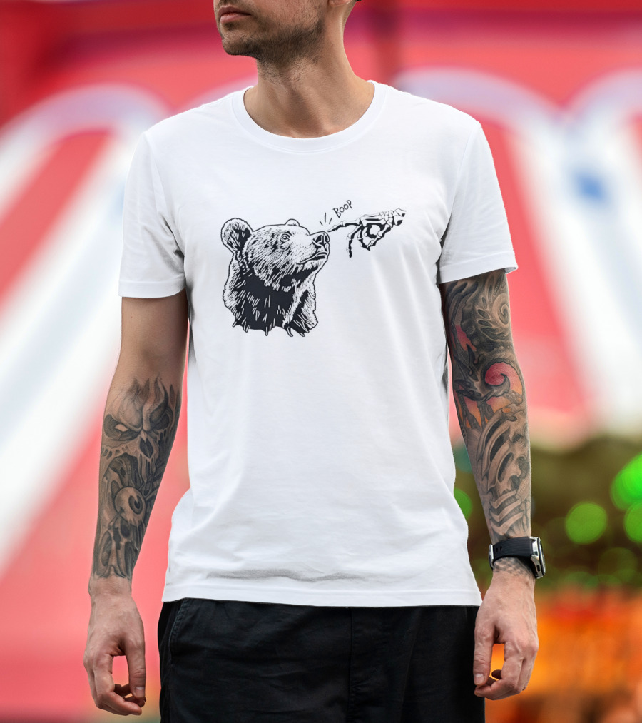 Boop The Bear Meme Black Grizzly Carrot Sketch T-Shirt