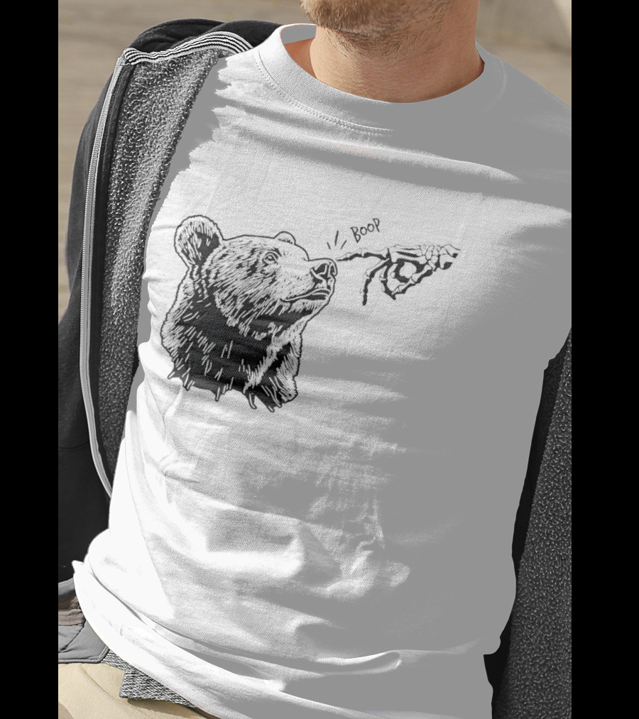 Boop The Bear Meme Black Grizzly Carrot Sketch T-Shirt