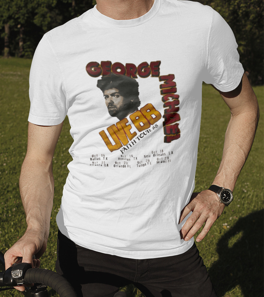 George Michael Live 88 Faith Tour 1988 Wembley Birmingham Glasgow Paris Dortmund Rotterdam T-Shirt