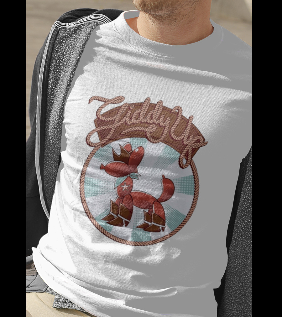 Giddy Up Balloon Horse Rope Circle Star Bandana Spurs T-Shirt
