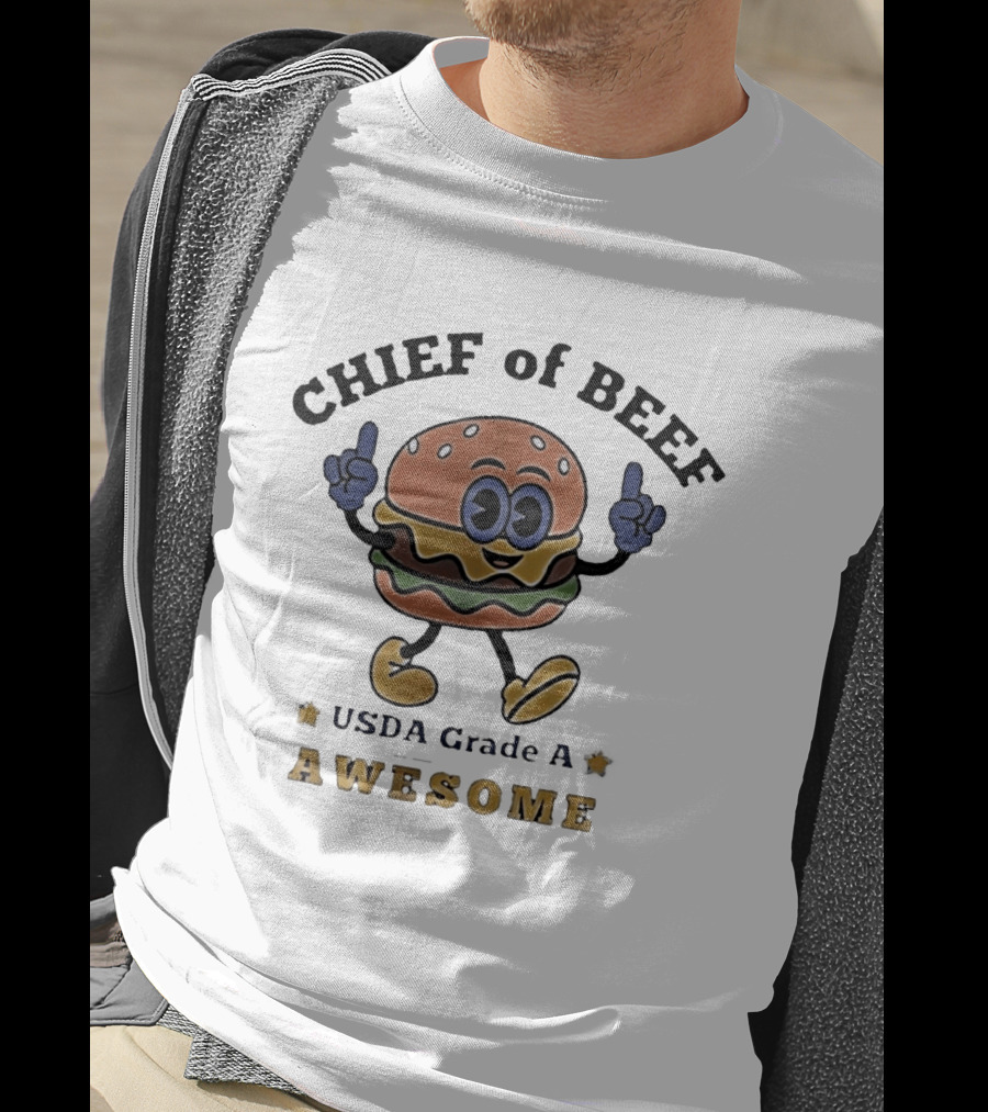 Chief Of Beef USDA Grade A Awesome Burger Cartoon T-Shirt