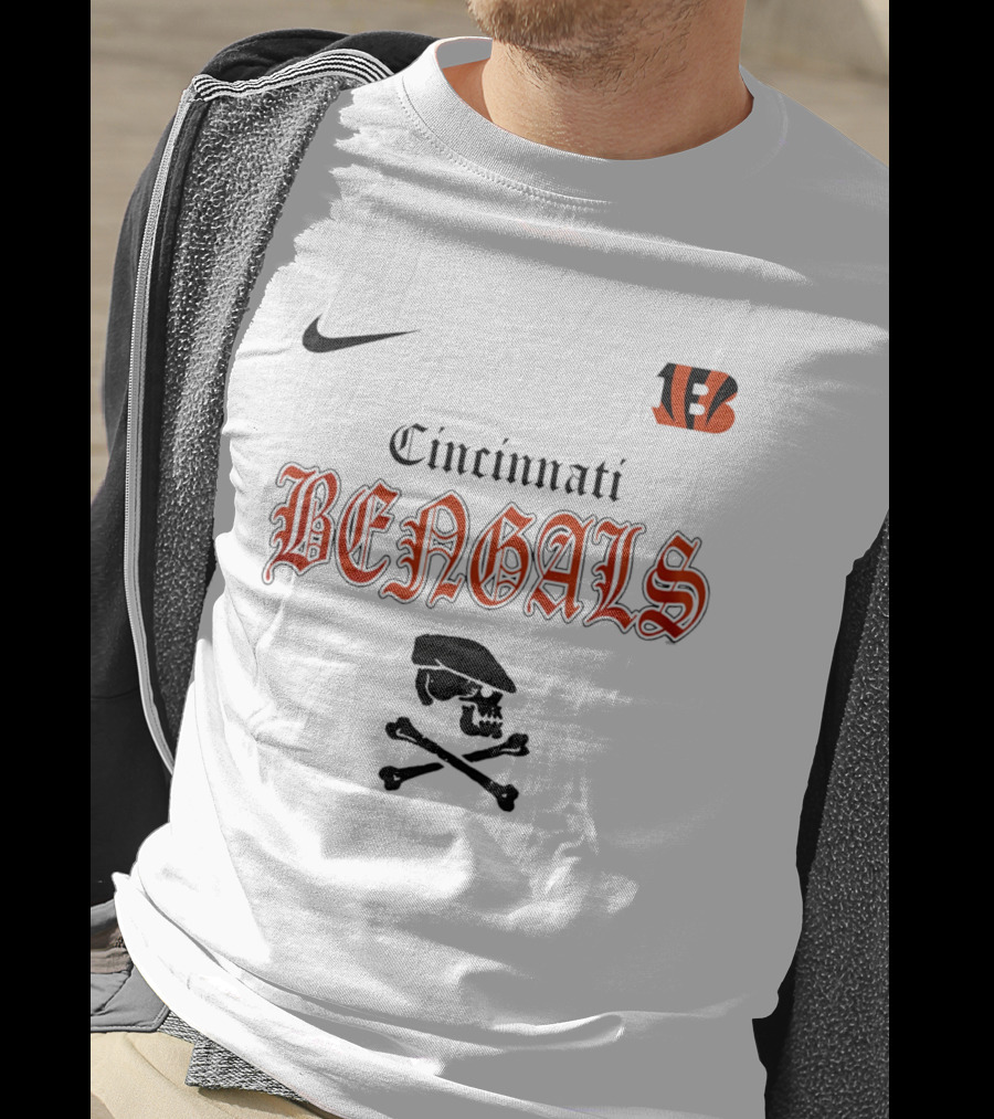 Cincinnati Bengals Dropkick Murphys Skull Nike Collaboration T-Shirt