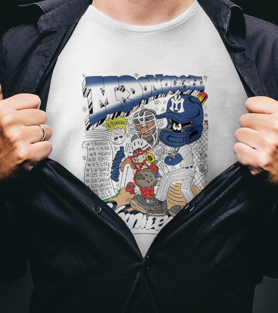 McDonough Yankees Caricature Number List And Players T-Shirt
