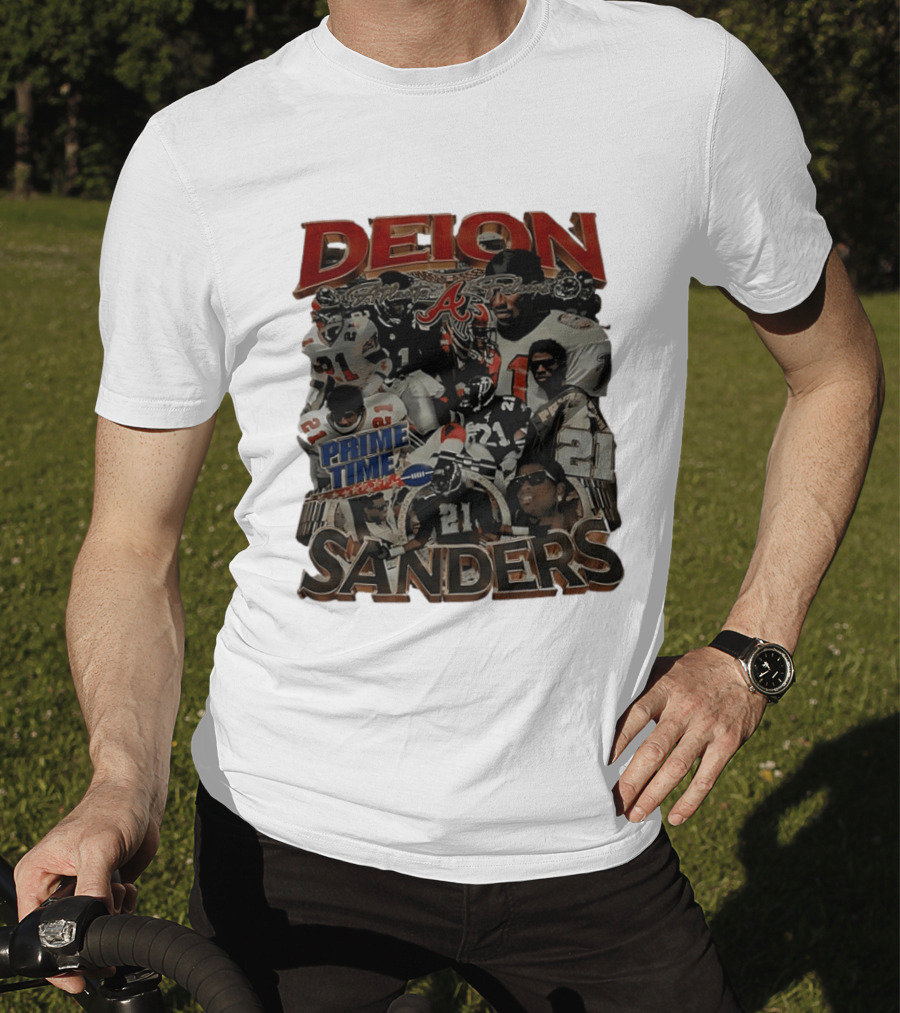 Deion Sanders Prime Time Atlanta Falcons Football 21 T-Shirt