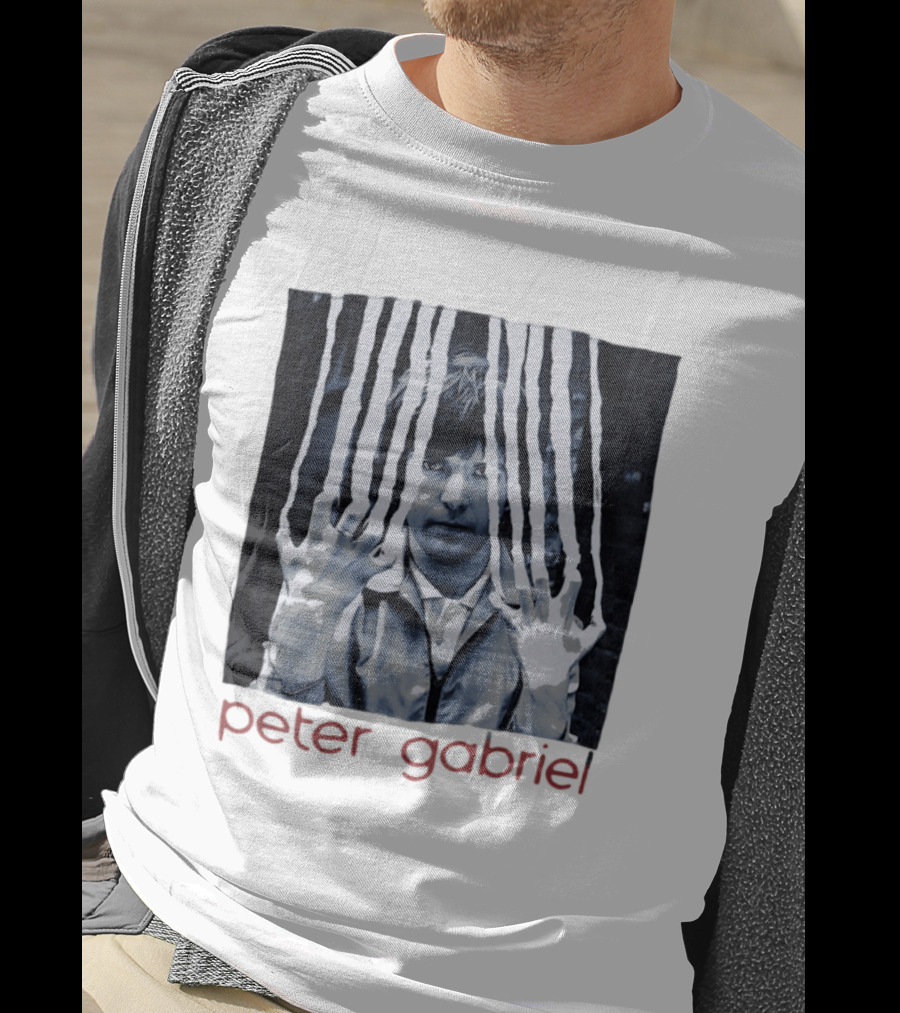 Peter Gabriel Iconic Image With Torn Lines T-Shirt