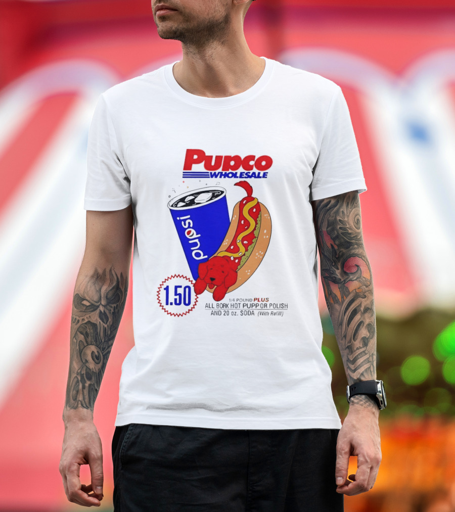 Pupco Wholesale Pupsi All Bork Hot Pupp And Polish Dog 20 Oz Soda Combo T-Shirt
