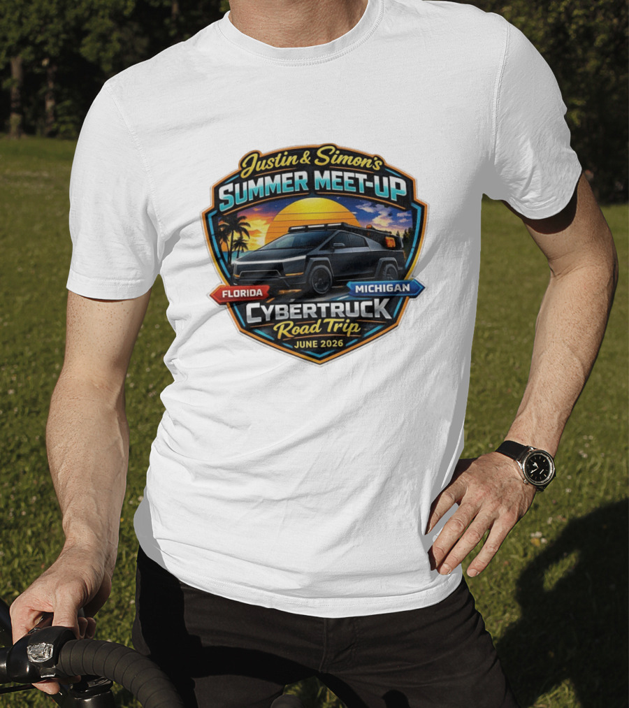 Justin And Simon's Summer Meet Up Cybertruck Road Trip Florida Michigan June 2026 T-Shirt