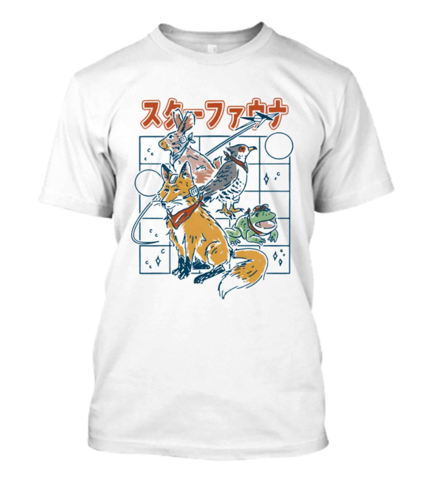 Star Fauna Fox Rabbit Falcon Frog T-Shirt