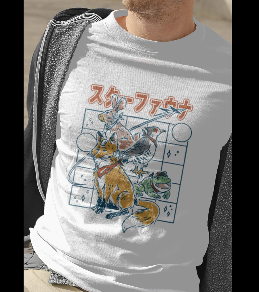 Star Fauna Fox Rabbit Falcon Frog T-Shirt