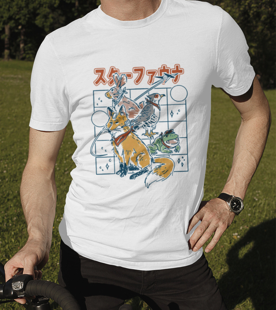Star Fauna Fox Rabbit Falcon Frog T-Shirt