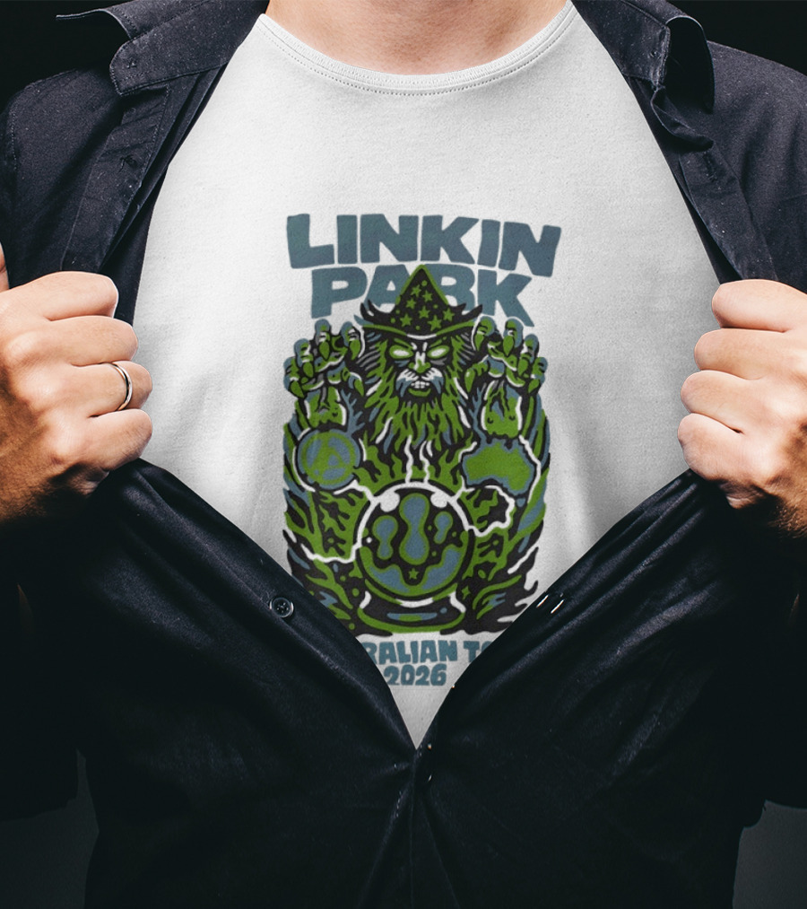 Linkin Park Australian Tour 2026 Wizard And Crystal Ball T-Shirt